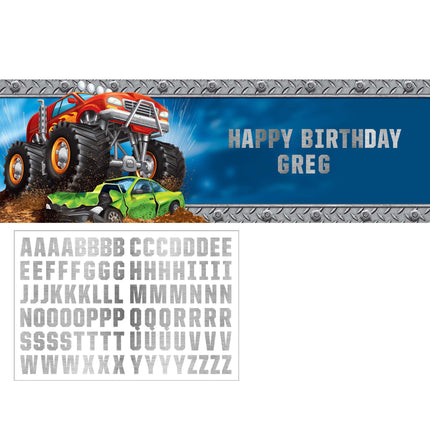 Striscione Monster Truck personalizzabile 1,5m