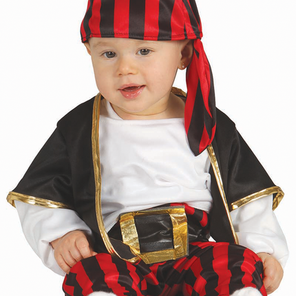 Costume da pirata bambino nero rosso