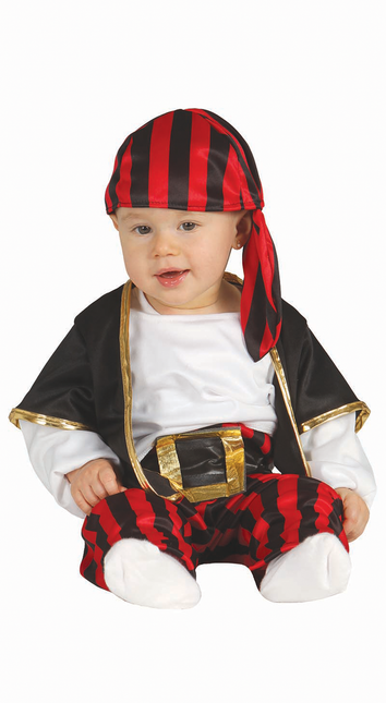 Costume da pirata bambino nero rosso