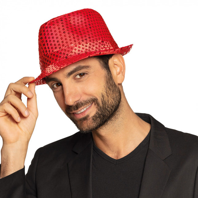 Cappello rosso glitterato