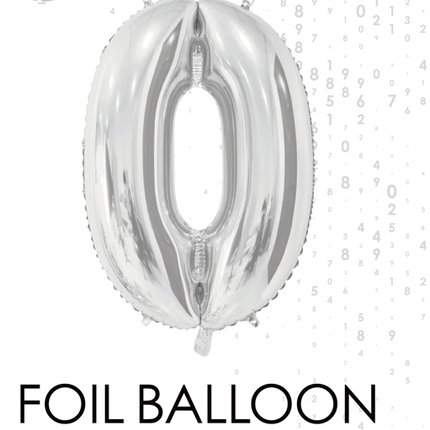 Palloncino in foil Figura 0 Argento 66cm