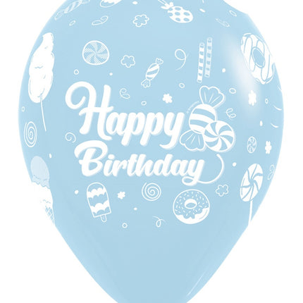 Palloncini Happy Birthday Sweet Pastel Matte Mix 30cm 25pz