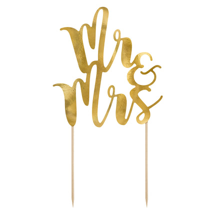 Cake topper Mr & Mrs Gold 25,5 cm