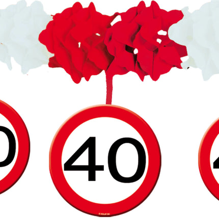 Ghirlanda con pendente 40 Years Traffic Sign 4m