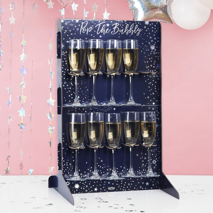 Porta prosecco blu per decorazioni da tavolo 60 cm