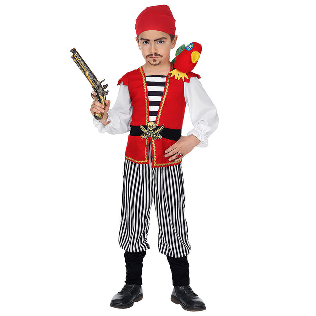 Costume da pirata nero rosso bambino a righe