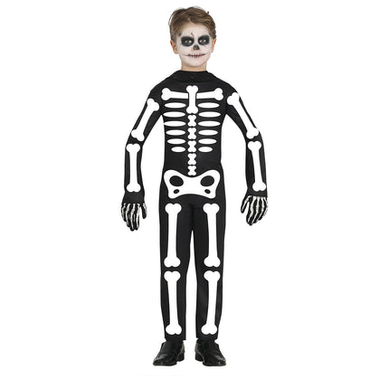 Costume di Halloween da scheletro bambino bianco nero