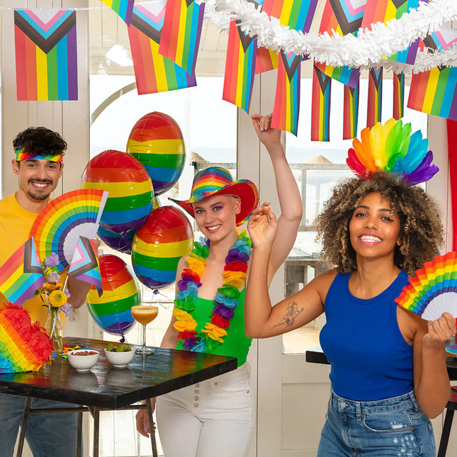 Cerchietto per capelli con piume arcobaleno