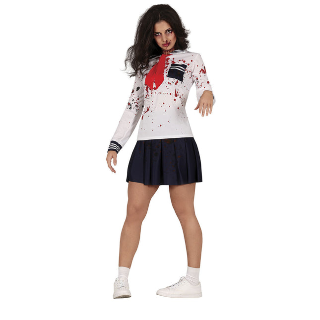 Costume di Halloween da studentessa Sangue di donna