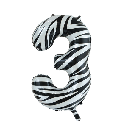 Palloncino in foil Figura 3 Zebra XL 86cm vuoto