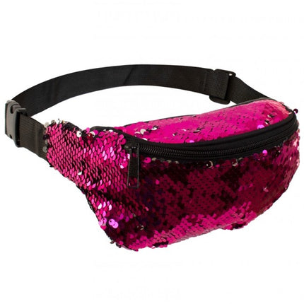 Borsa a tracolla con paillettes rosa