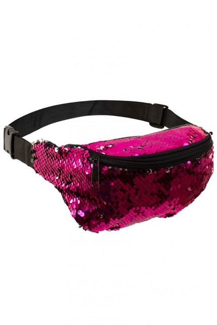 Borsa a tracolla con paillettes rosa