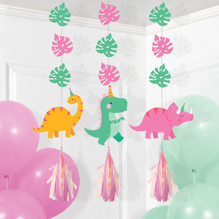 Decorazione Dino appesa 91 cm 3 pezzi