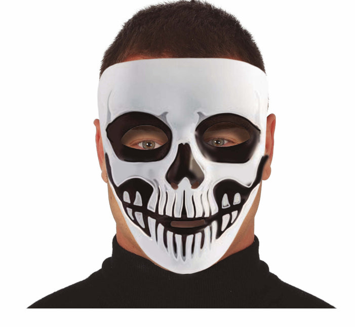 Maschera di Halloween in bianco e nero Scheletro