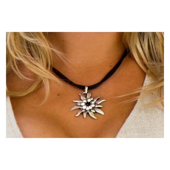 Collana Trachten edelweiss, strass