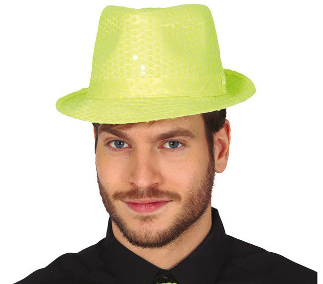 Cappello Paillette Giallo Neon