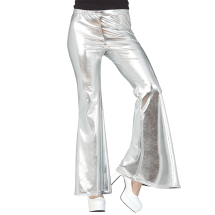 Pantaloni Disco 70S Argento Donna