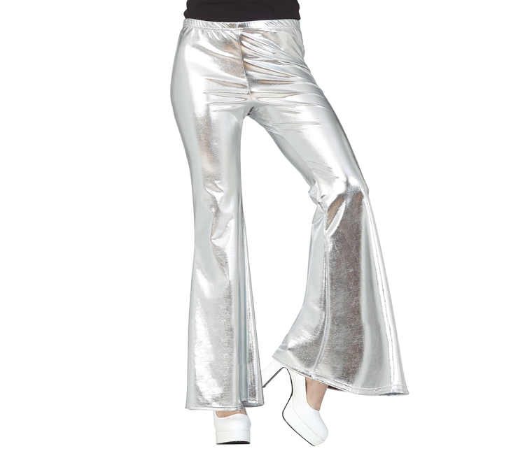 Pantaloni Disco 70S Argento Donna