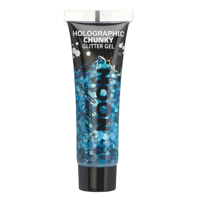 Moon Glitter Holographic Chunky Glitter Gel Blu 12 ml