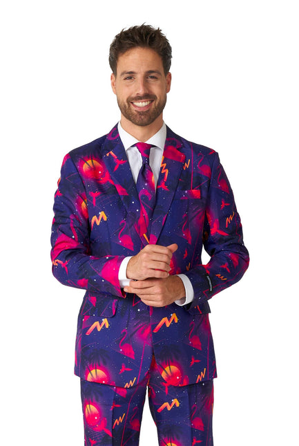 Abito da uomo retrò neon blu scuro Suitmeister