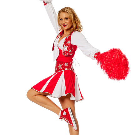 Tuta da cheerleader rossa da donna