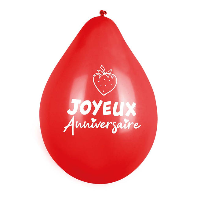 Palloncini frutta Joyeux Anniversaire 25cm 6pz