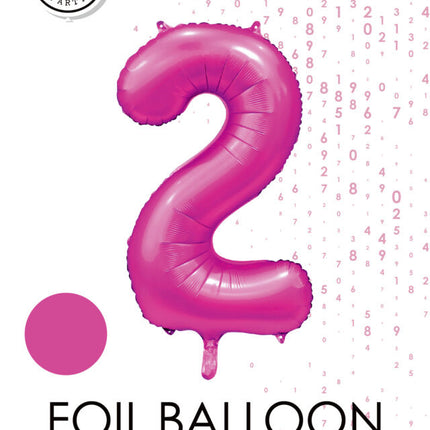 Palloncino Numero fucsia 2 anni lucido 86 cm