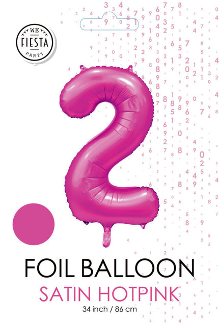 Palloncino Numero fucsia 2 anni lucido 86 cm