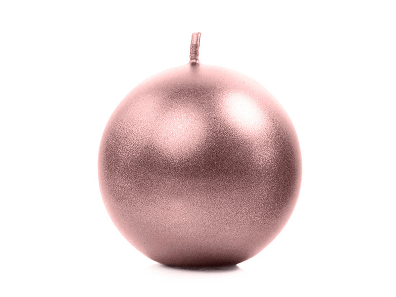Candele a globo oro rosa metallizzato 8 cm 6 pz.