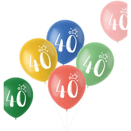 Palloncini 40 anni colorati 33cm 6pz