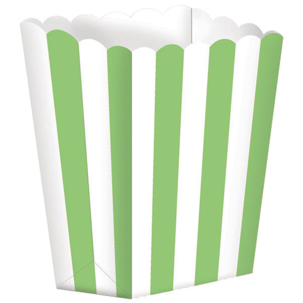 Vassoi per popcorn verde chiaro a strisce 5 pz.
