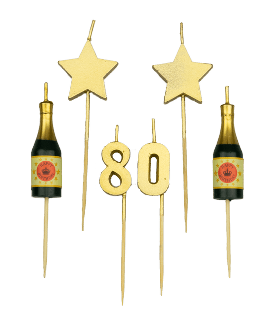 Candele 80 anni Champagne 17,5 cm