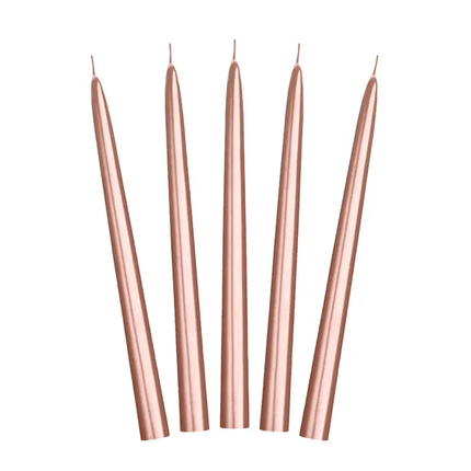 Candele Oro Rosa Metallizzato 24cm 10pz