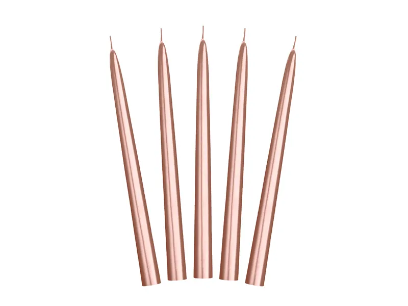 Candele oro rosa metallizzato 24cm 10pz