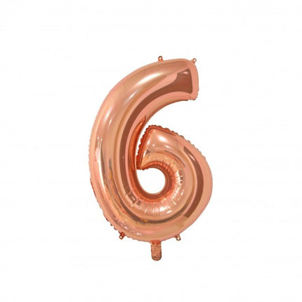 Pallone in foil Figura 6 Oro Rosa 66cm