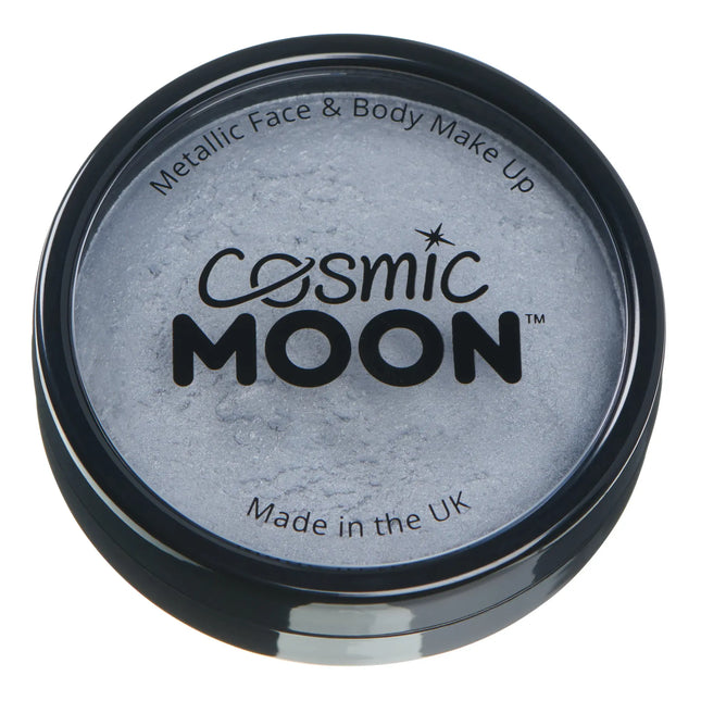 Cosmic Moon Metallic Pro Face Paint Cake Pots Argento 36g