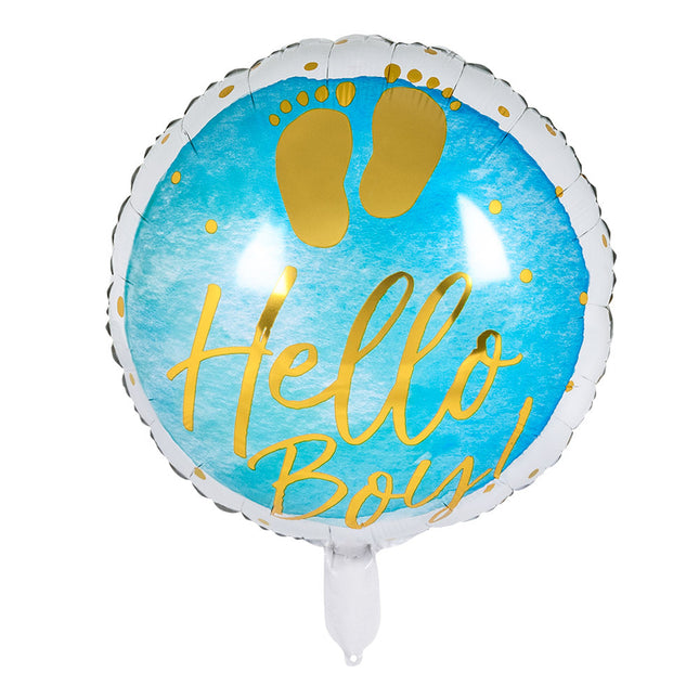 Palloncino ad elio nascita Hello Boy! Vuoto 45cm