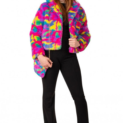 Cappotto di pelliccia Camouflage Rainbow