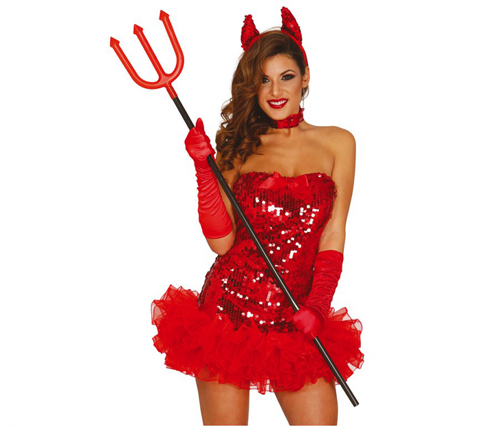 Tridente di Halloween rosso 1,2 m