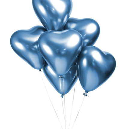 Palloncini a cuore blu 30cm 6pz