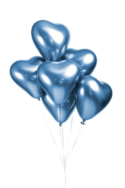 Palloncini a cuore blu 30cm 6pz