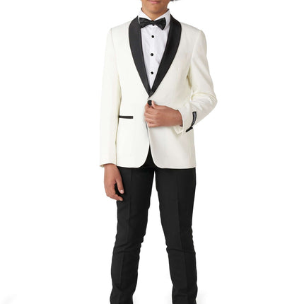 Ragazzo in smoking bianco adolescente OppoSuits