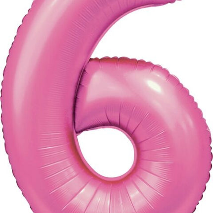 Palloncino a forma di figura rosa 6 anni lucido 86 cm