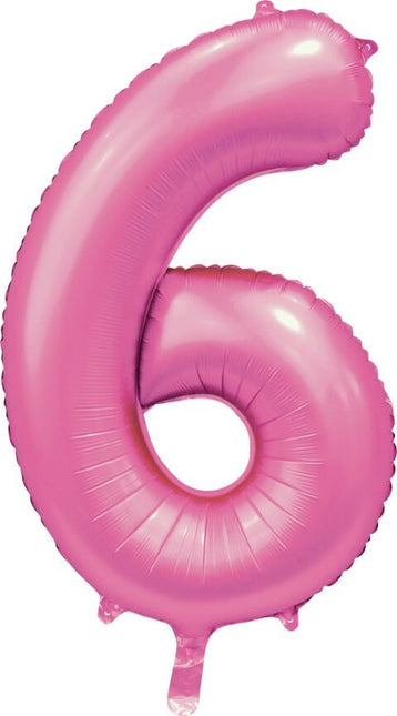 Palloncino a forma di figura rosa 6 anni lucido 86 cm