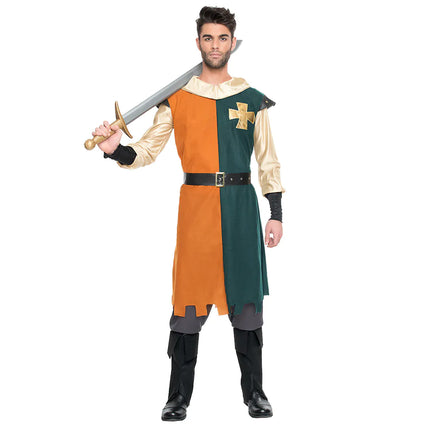 Costume da Cavaliere Verde Arancione Uomo