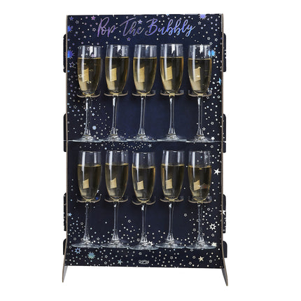 Porta prosecco blu per decorazioni da tavolo 60 cm