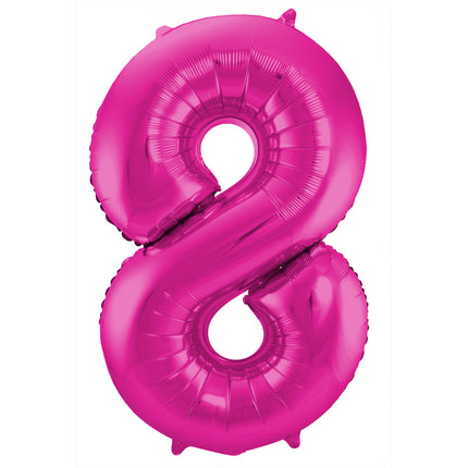 Palloncino Foil Figura 8 Fucsia Metallizzato XL 86cm vuoto