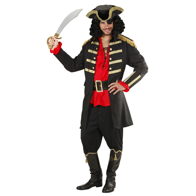 Costume da pirata uomo nero 2 pezzi