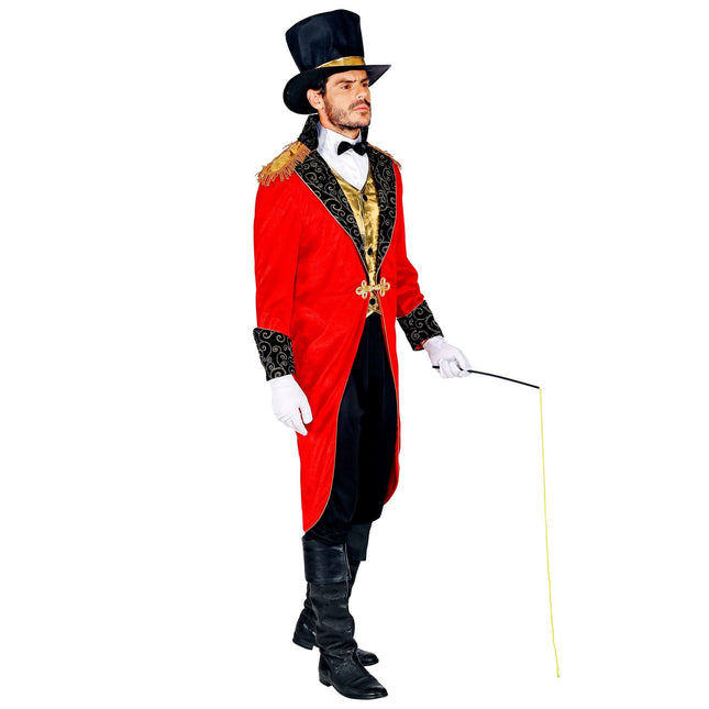 Costume da circo rosso nero uomo