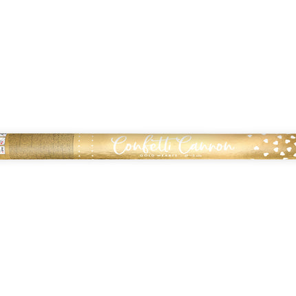 Cannone per coriandoli Cuori Oro 60 cm